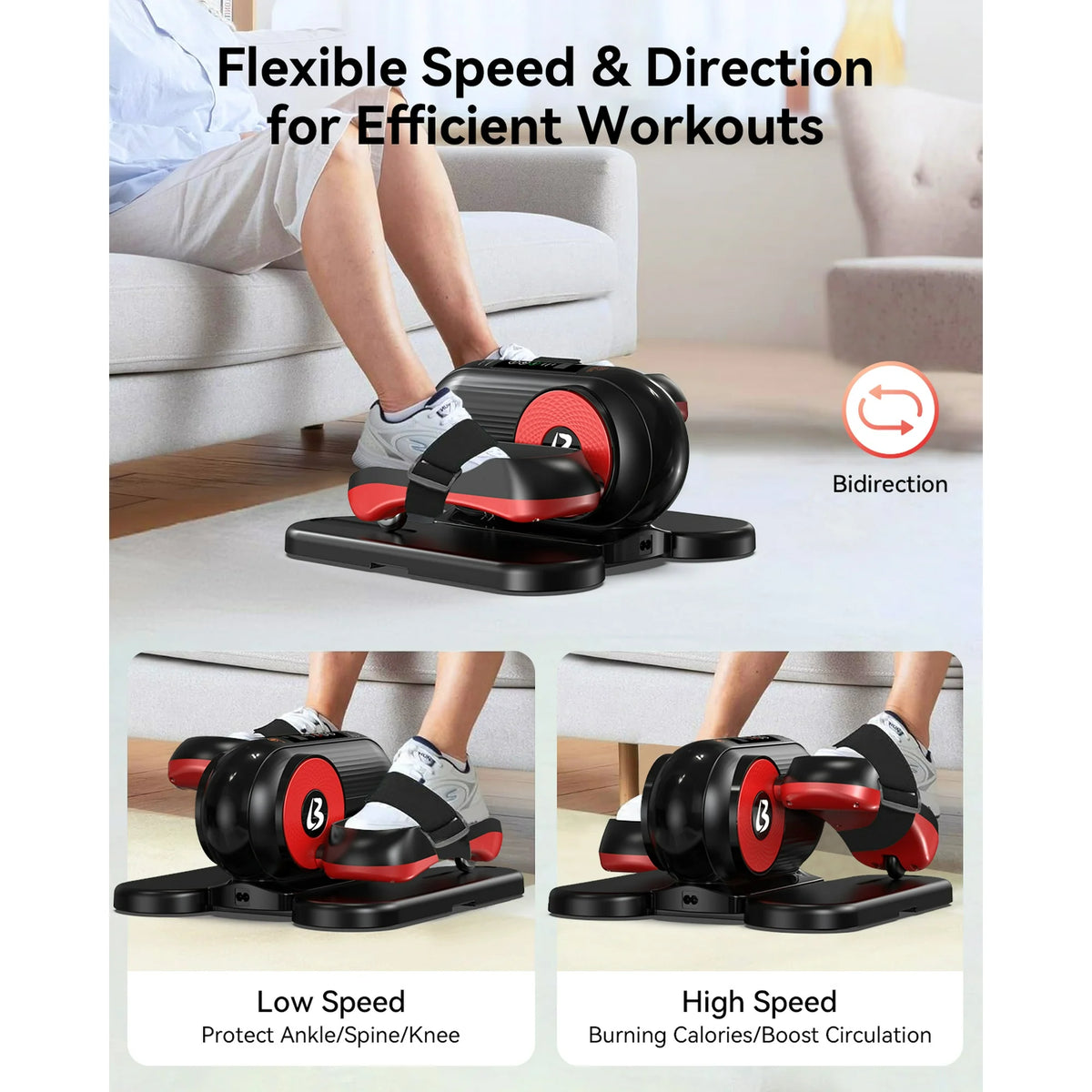 Pooboo Under Desk Ellipticals Electric, Elipse Leg Exerciser for