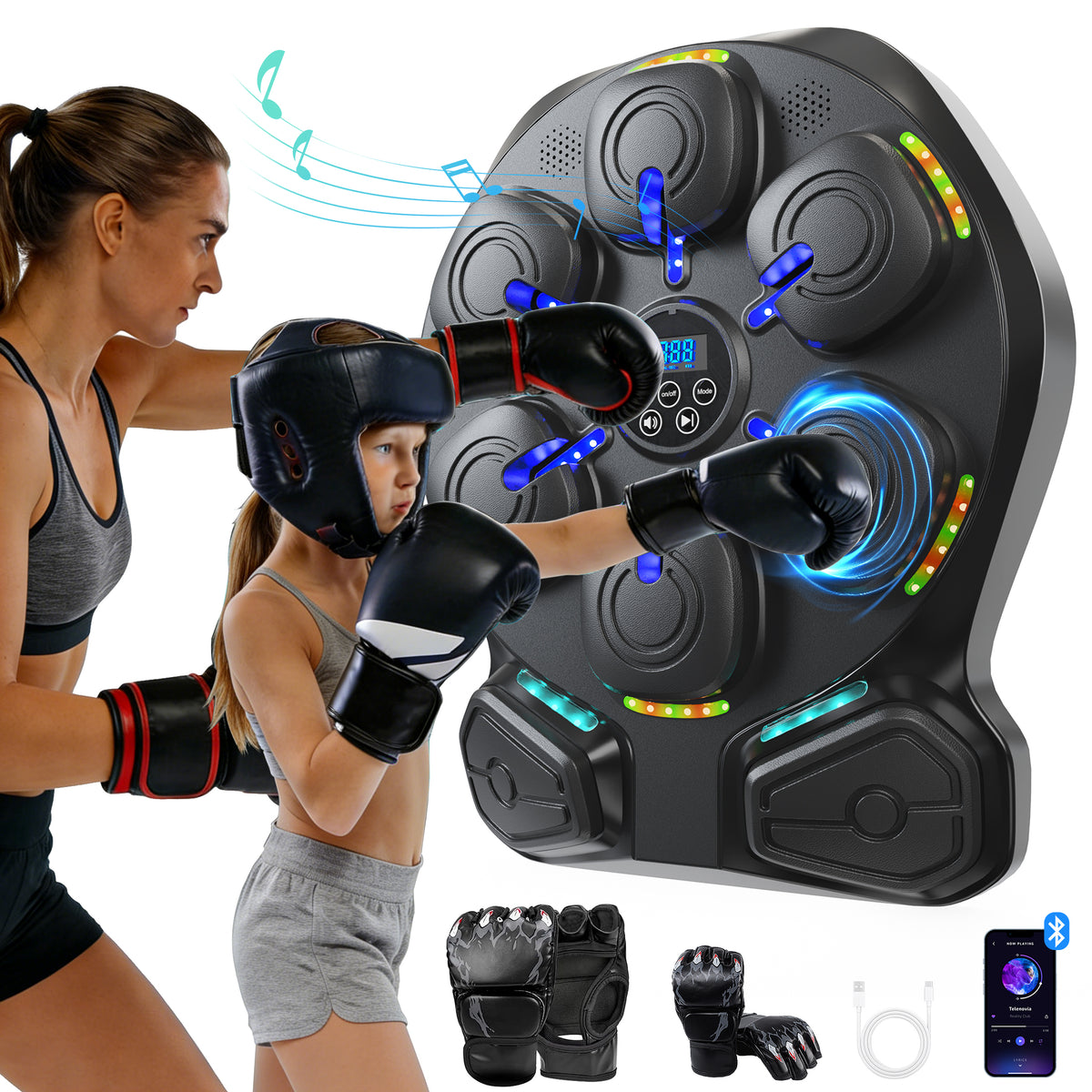 Lnow Music Boxing Machine, Boxing Wall Mount Machine with 8 targets fo ...