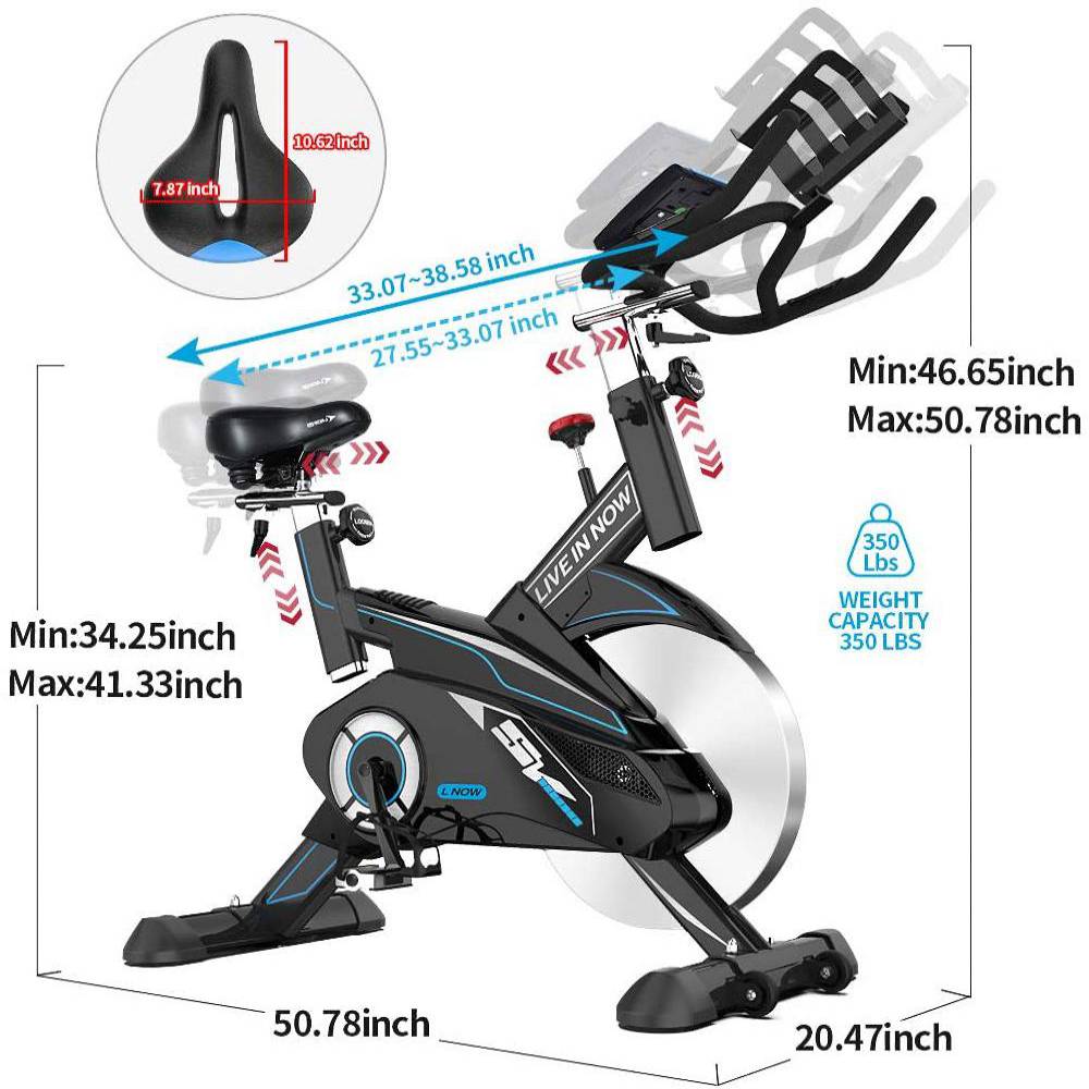 Deluxe Indoor Cycling Bike W LCD Monitor Tablet Holder LNOW