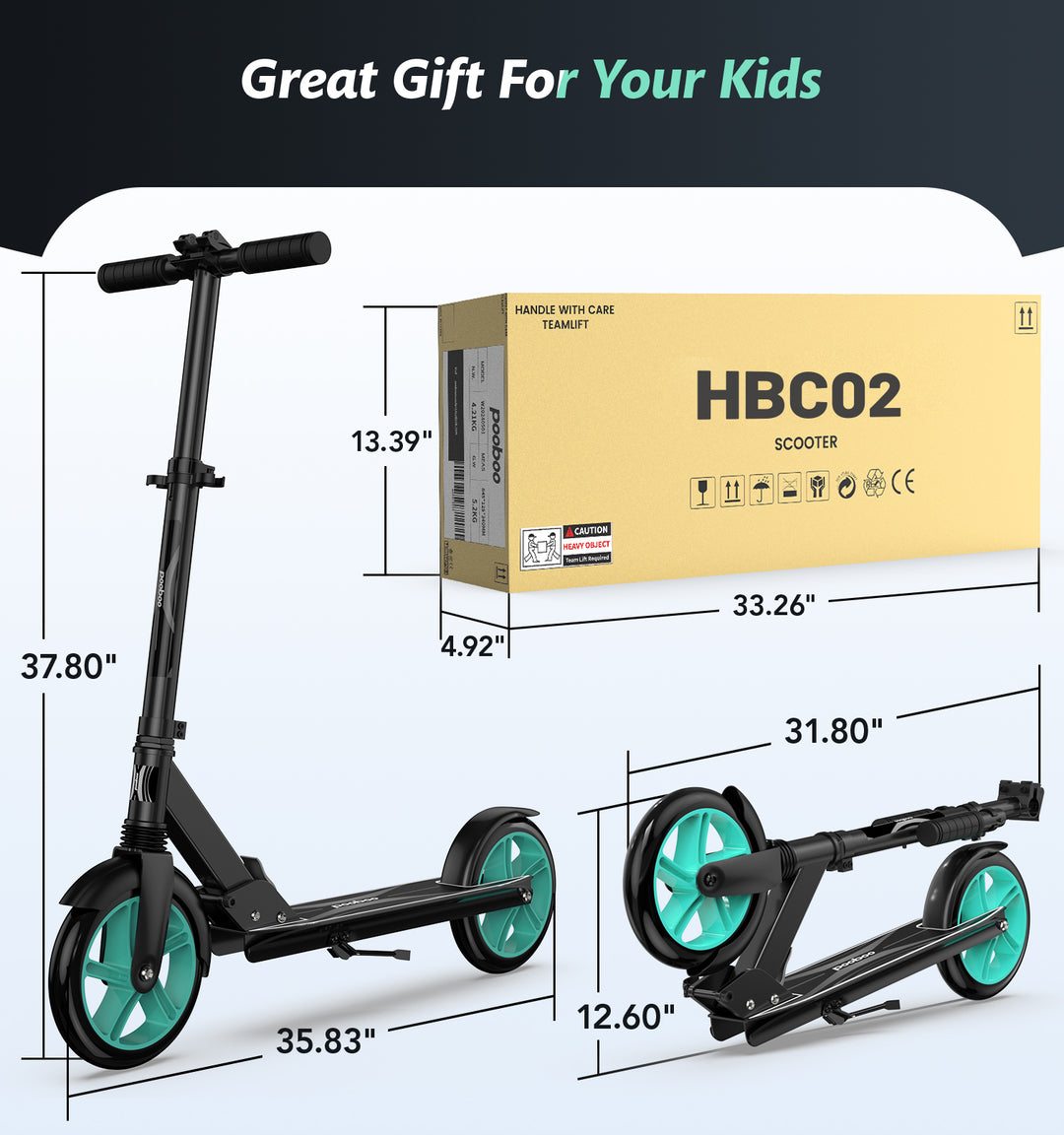 LNOW FOLDABLE SCOOTER-7.9IN BIG WHEELS FOR KID, TEENS & ADULTS, 4