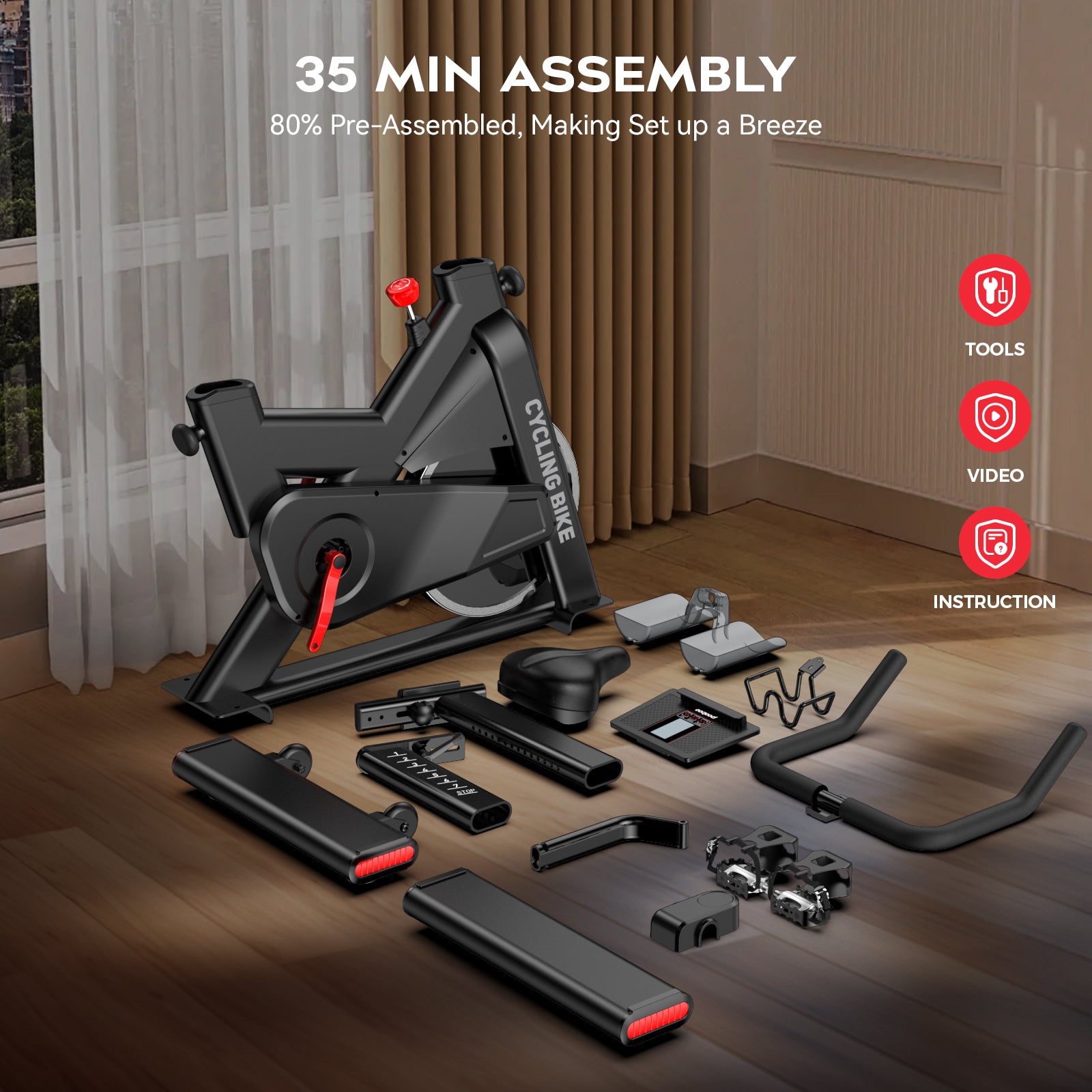 Magnetic Resistance 400 Lb Capacity Stationary Bike HARISON