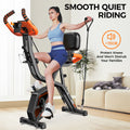 Folding Magnetic Upright Bike W/ Dumbbell & Arm Resistance Bands