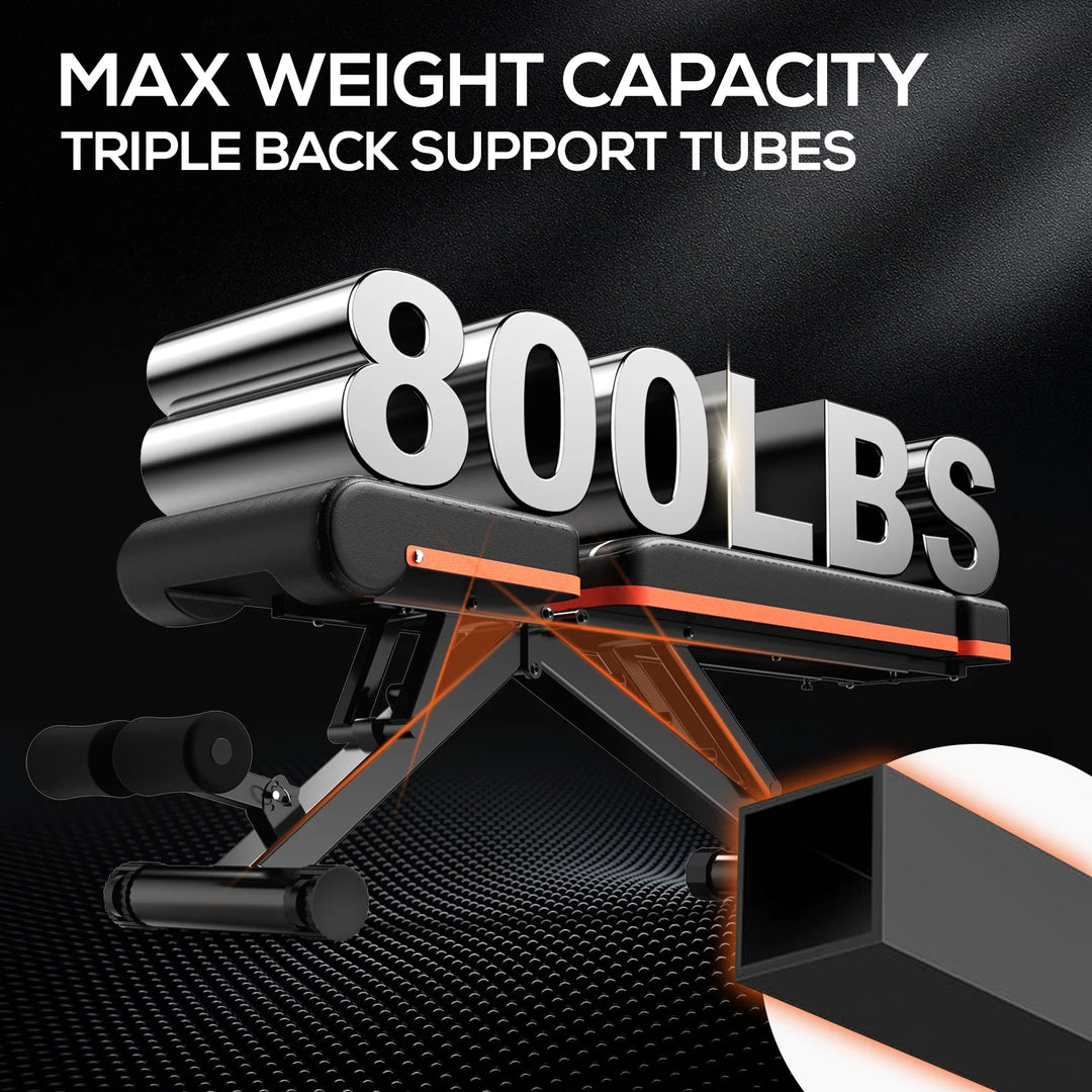 Pooboo Newest Foldable Weight Bench Adjustable Training