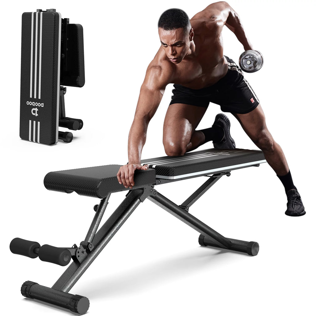 Pooboo Dumbbell Bench Workout Foldable Weight Bench 600 Lbs With