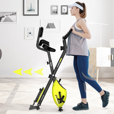 NEW Foldable 3-IN-1 Magnetic Exercise Bike W/ Twister Board & Arm Resistance Bands