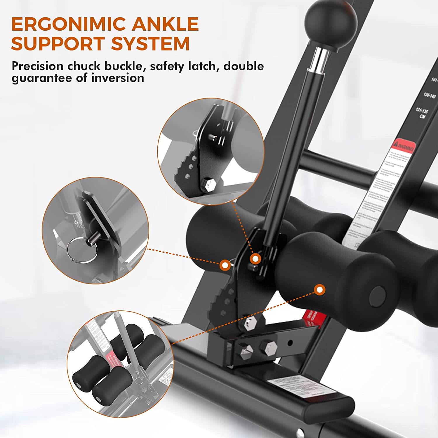 pooboo Inversion Table for Back Pain Relief Heavy Duty Foldable Back S ...