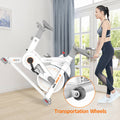White Belt Drive Indoor Cycling Bike W/ Device Holder - D519