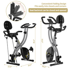 Magnetic Resistance Indoor Foldable Upright Exercise Bike W