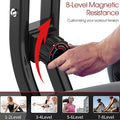 Folding Magnetic Upright Bike W/ Dumbbell & Arm Resistance Bands